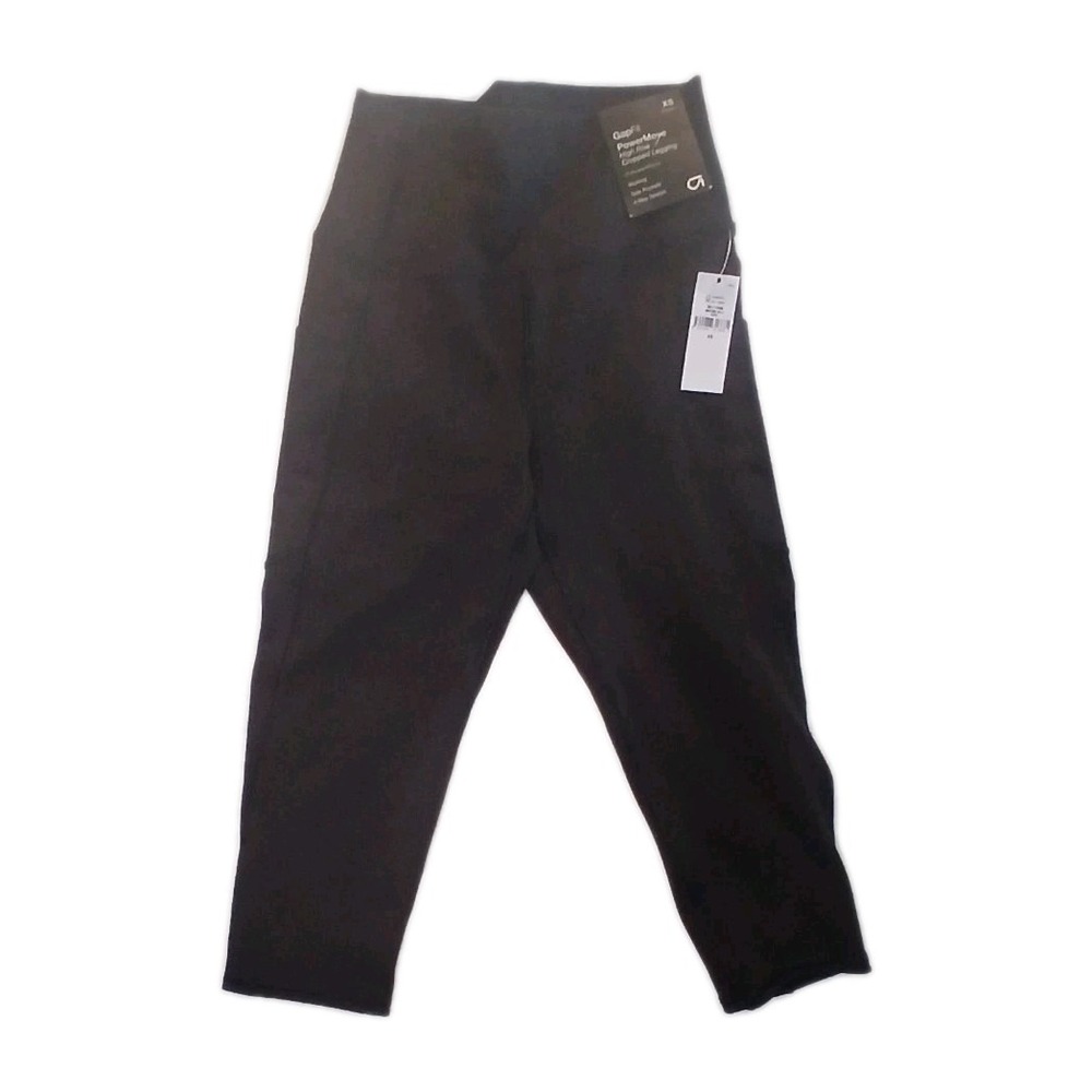 GapFit PowerMove High Rise Cropped Leggings‎ XS Black Yoga Workout Gym